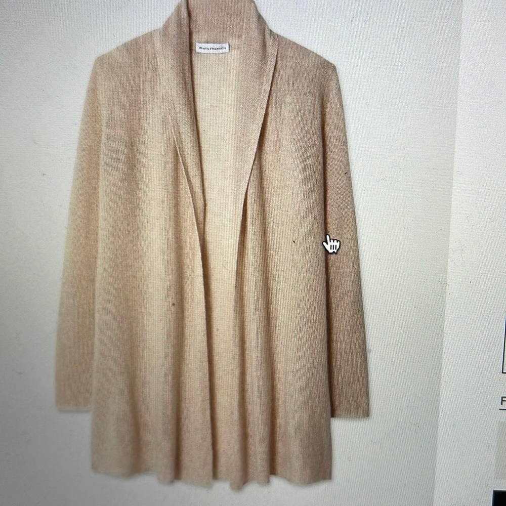 White and Warren Essential Cashmere Trapeze Cardigan